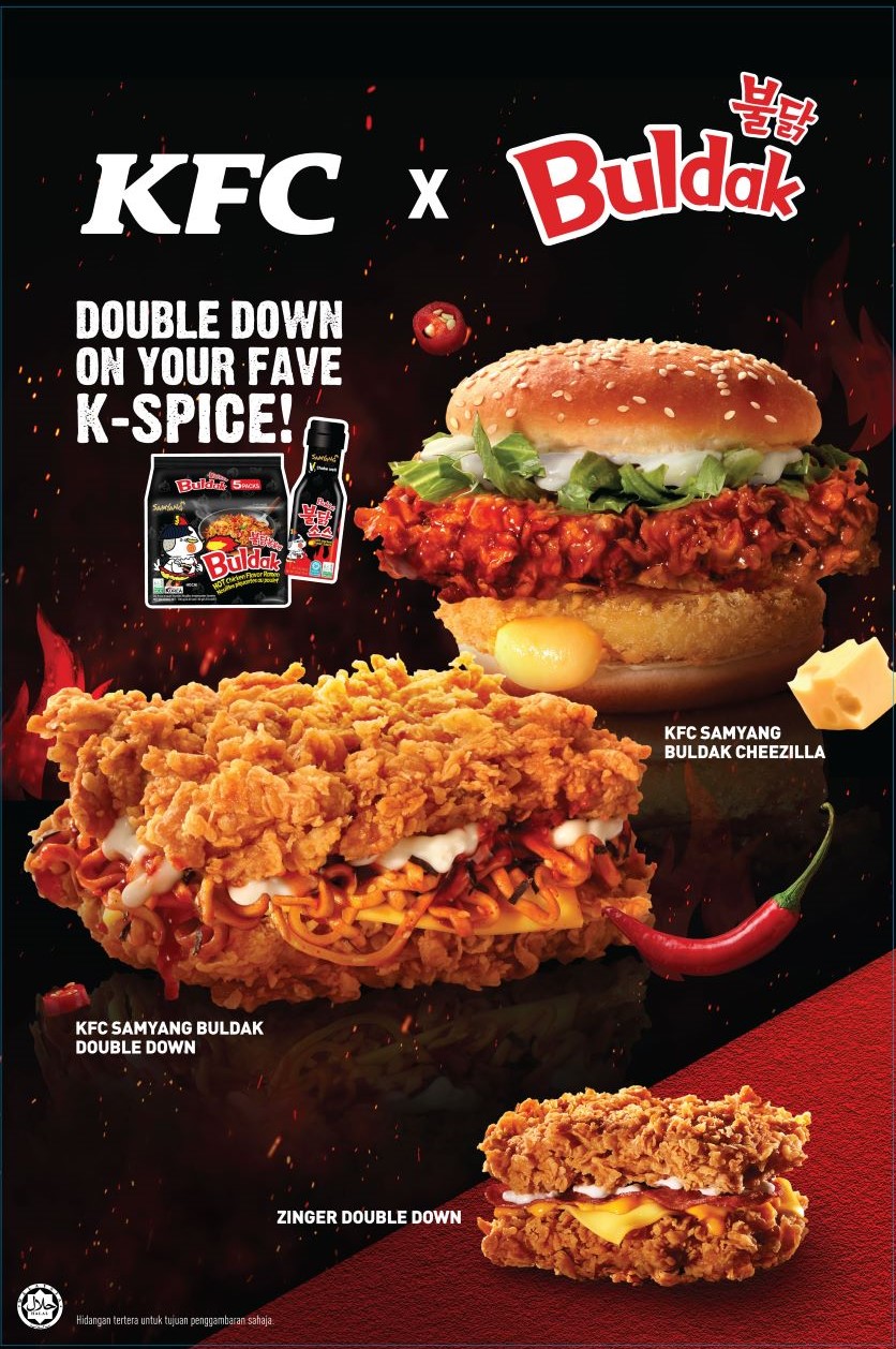 Menu ikonik Zinger Double Down kini kembali menerusi KFC x Buldak ...